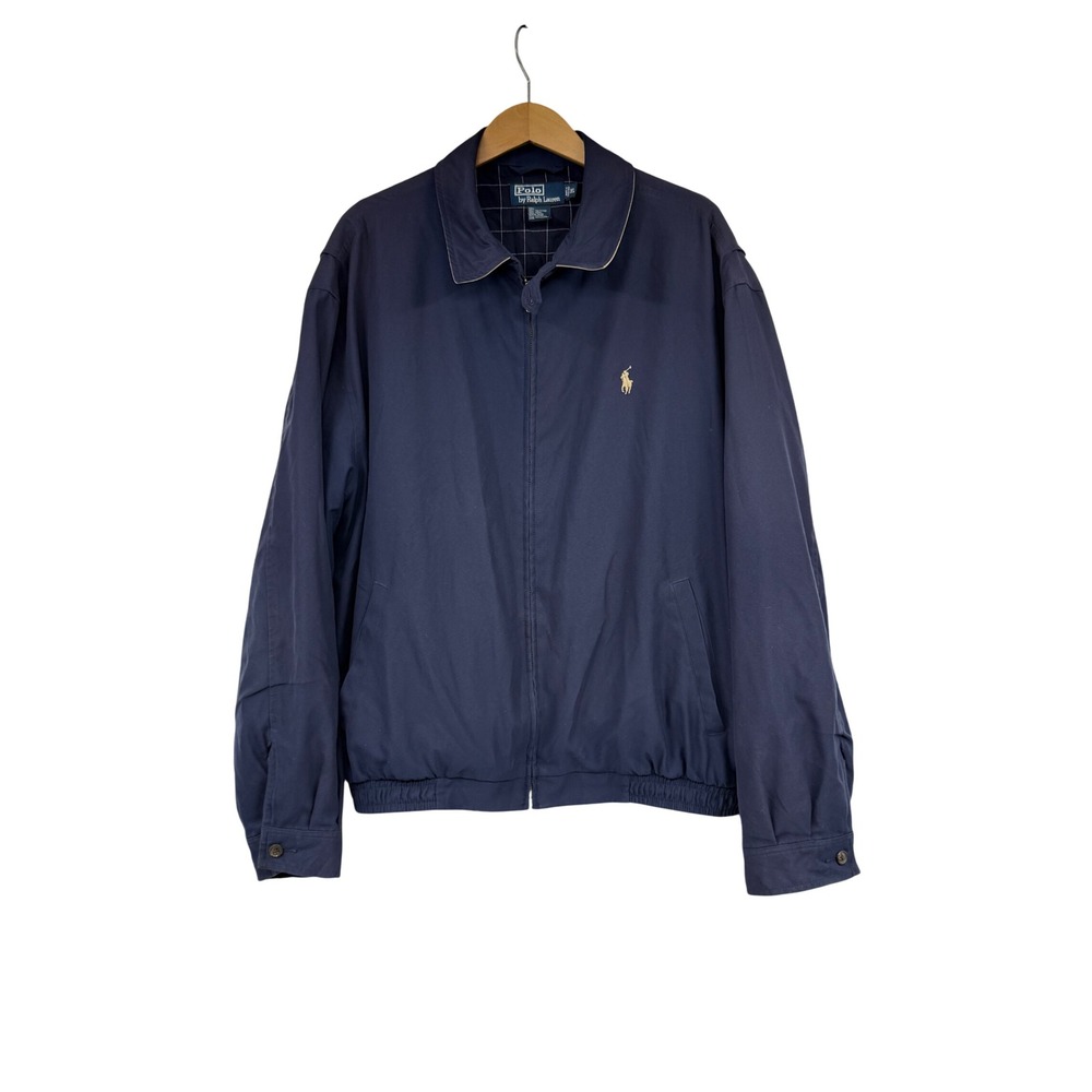 Vintage 90s Polo Ralph Lauren Harrington Bi-Swing Jacket Mens Large Navy Blue